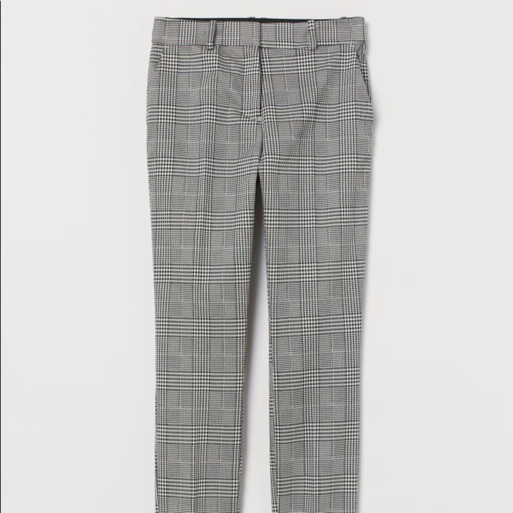 H&M Plaid Black and White Trousers Size 6